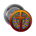 CROSS WITH STAINED GLASS PIN