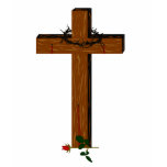 Cross With Thorn  Wreath  And A Red Rose t-shirts