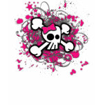 Crossbones Girly Skull t-shirts