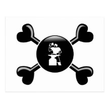 Crossbones Metal Working Post Cards