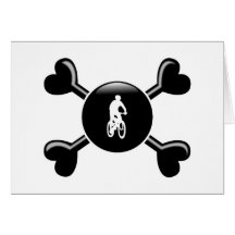 Crossbones Mountain Biking Greeting Card