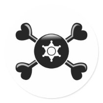 Crossbones Police Work Sticker