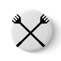 crossed barbecue cutlery icon pinback button