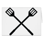 crossed barbecue cutlery icon cards