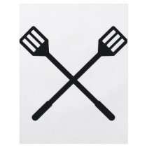 crossed barbecue cutlery icon personalized flyer