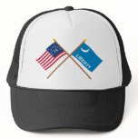 Crossed Bennington and Fort Moultrie Flags Trucker Hat
