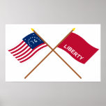 Crossed Bennington and Huntington Flags posters