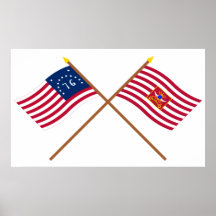Crossed Bennington and Sheldon's Horse Flags Posters