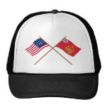 Crossed Bennington & Proctor's Batallion Flags Hats