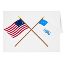 Crossed Betsy Ross and Rhode Island 1st Regiment F Cards