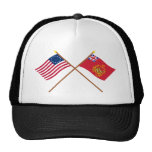 Crossed Betsy Ross & Proctor's Batallion Flags Trucker Hats