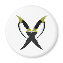 Crossed Blades Fridge Magnets