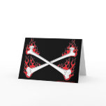 Crossed Bones with Flames Greeting Card