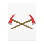 crossed firefighter axe post card
