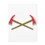 crossed firefighter axe post card