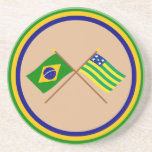 Crossed Flags of Brazil and Goiás Coasters