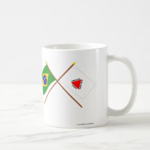 Crossed Flags of Brazil and Minas Gerais Mugs