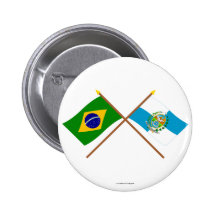 Crossed Flags of Brazil and Rio de Janeiro Button
