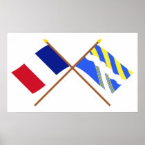 Crossed flags of France and Aisne