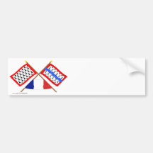 Crossed flags of Limousin and Haute-Vienne Bumper Stickers
