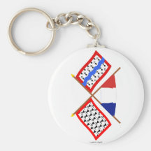Crossed flags of Limousin and Haute-Vienne Key Chain
