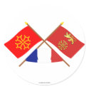 Crossed flags of Midi-Pyrénées and Tarn-et-Garonne stickers