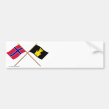 Crossed flags of Norway and Finnmark Bumper Stickers