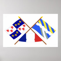 Crossed flags of Picardie and Aisne