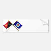 Crossed flags of PNG and Bougainville Bumper Sticker