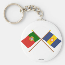 Crossed Flags of Portugal and Madeira Key Chain