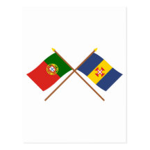 Crossed Flags of Portugal and Madeira Post Card