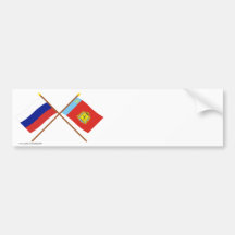 Crossed flags of Russia and Vladimir Oblast Bumper Sticker