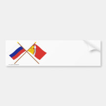 Crossed flags of Russia and Voronezh Oblast Bumper Stickers