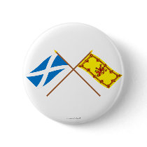 Crossed Flags of Scotland Button