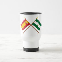 Crossed flags of Spain and Andalucía Mug