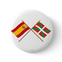 Crossed flags of Spain and País Vasco (Euskadi)