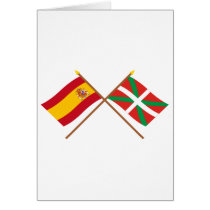 Crossed flags of Spain and País Vasco (Euskadi)