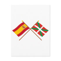 Crossed flags of Spain and País Vasco (Euskadi)