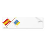 Crossed Flags of Spain and the Canary Islands bumper stickers