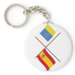 Crossed Flags of Spain and the Canary Islands keychains
