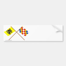 Crossed Flanders and Antwerp Flags Bumper Stickers