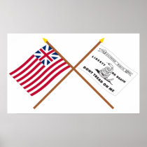 Crossed Grand Union and Culpeper Flags Poster