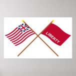 Crossed Grand Union and Huntington Flags posters