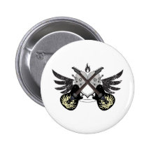 Crossed Guitars and Skulls Buttons