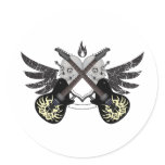 Crossed Guitars and Skulls stickers