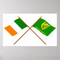 Crossed Ireland and Erin Go Bragh Flags posters