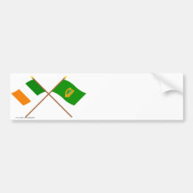 Crossed Ireland and Leinster Province Flags Bumper Sticker