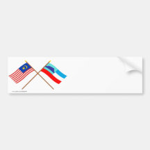 Crossed Malaysia and Sabah flags Bumper Stickers