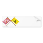 Crossed Navy Jack and Gadsden Flag Bumper Stickers