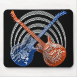 CROSSED RETRO GUITARS MOUSE PADS